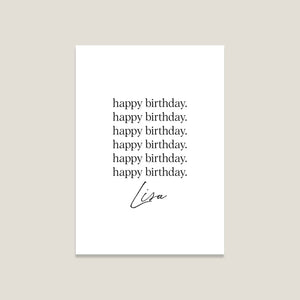 Postkarte 'Happy birthday' - personalisiert