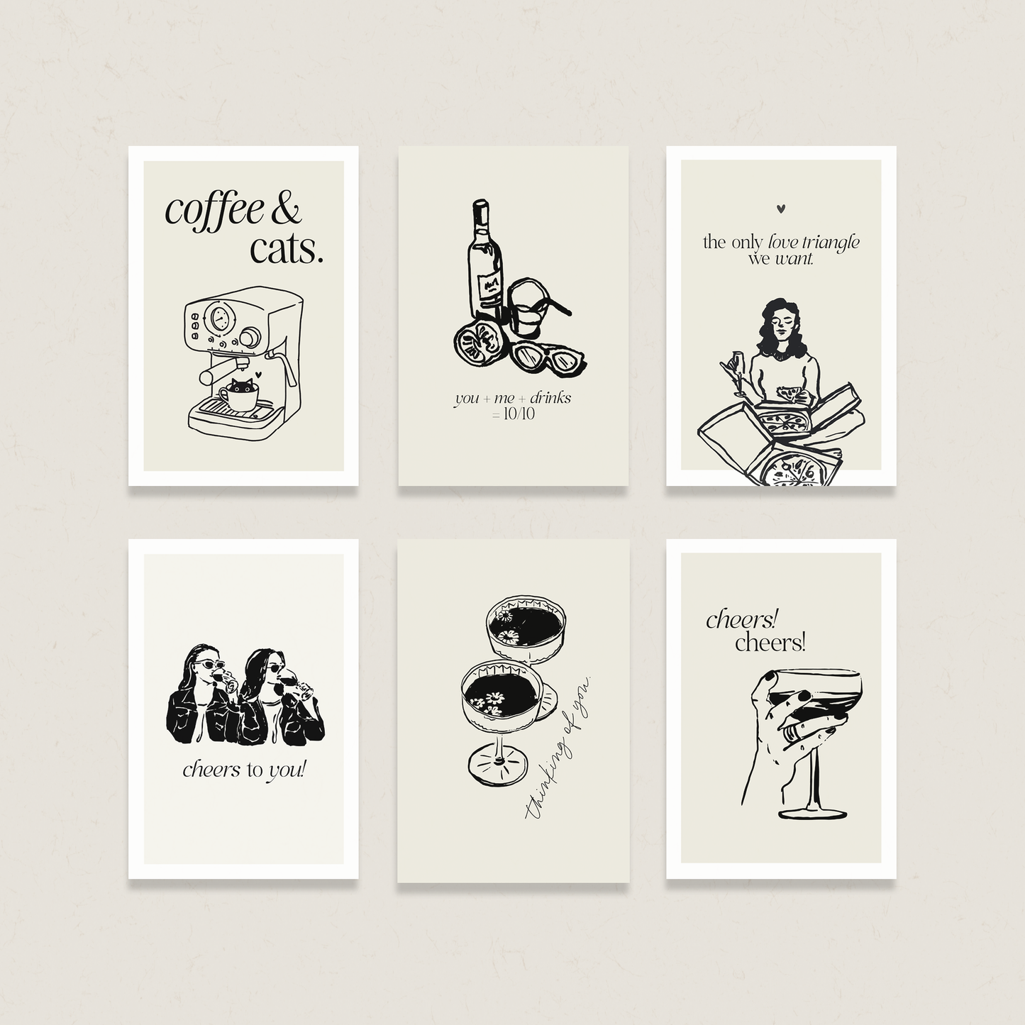 Postkarten Set - Cheers