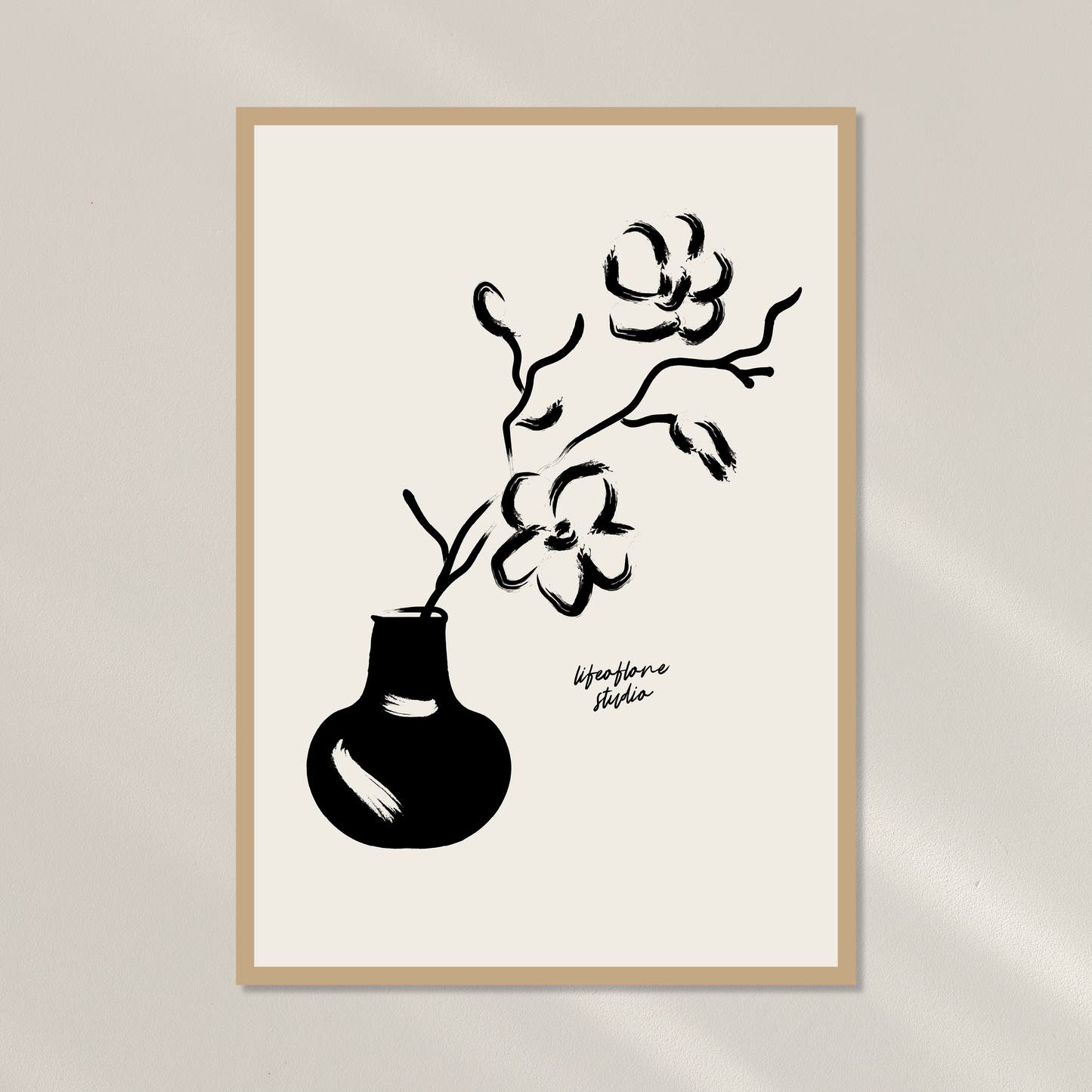 Handgedrucktes Poster mit minimalistischem Design – nachhaltiger Kunstdruck aus dem Lifeoflone Studio