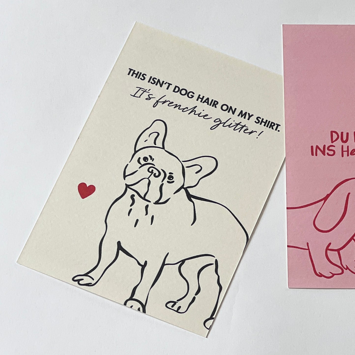 Postkarte 'Frenchie glitter'