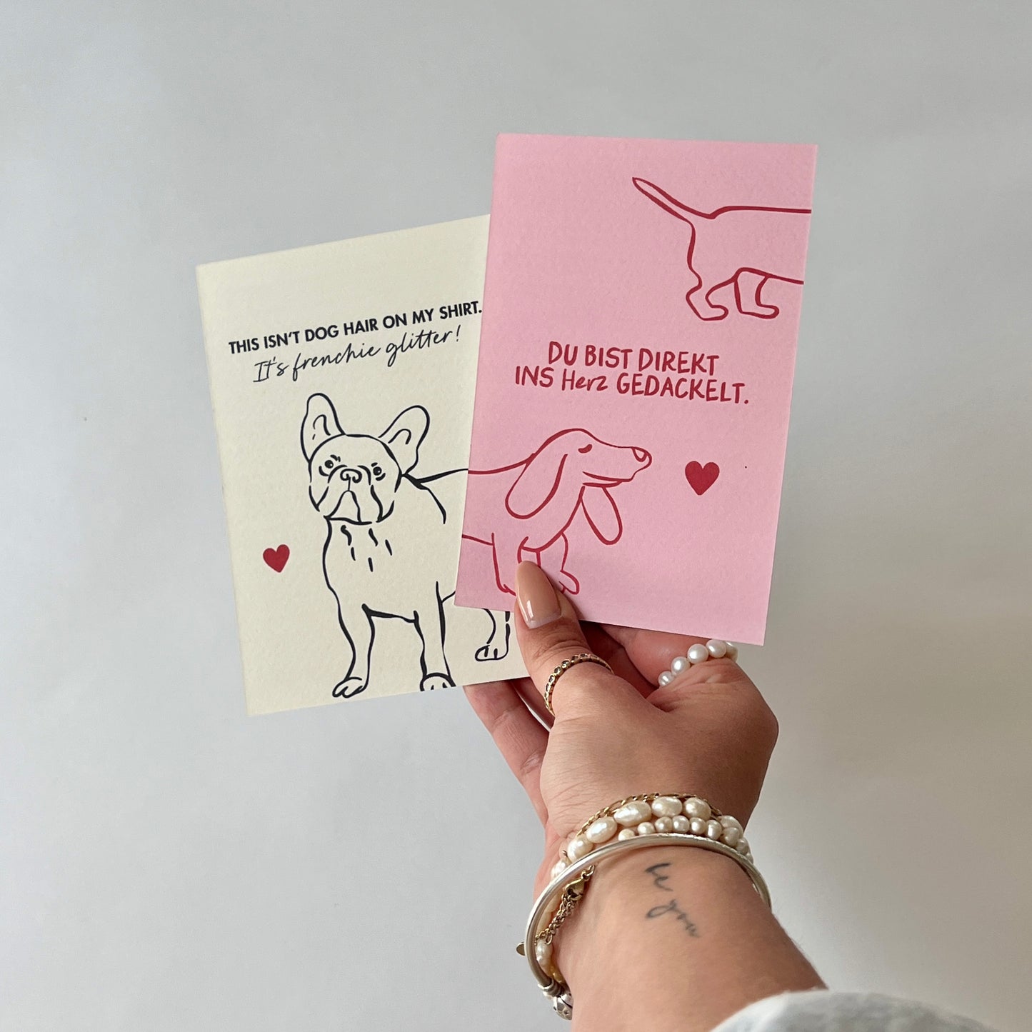 Postkarte 'Ins Herz gedackelt'