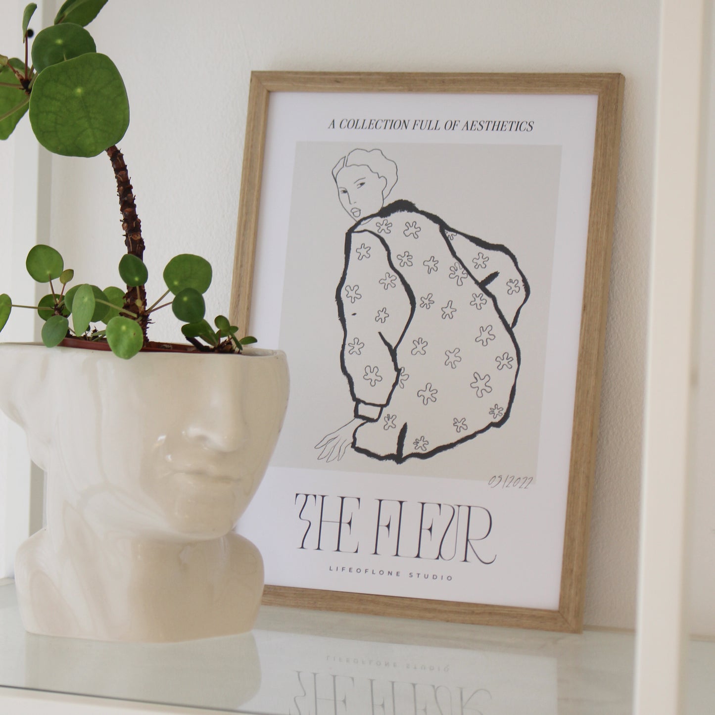 Handgedrucktes Poster mit minimalistischem Design – nachhaltiger Kunstdruck aus dem Lifeoflone Studio