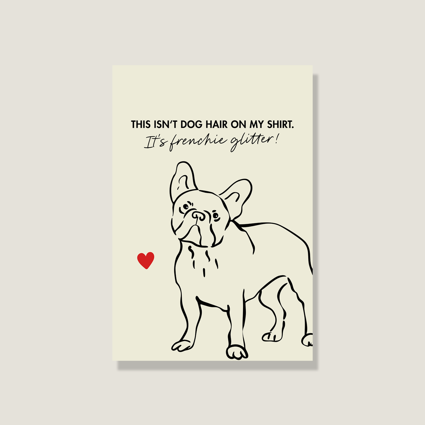 Postkarte 'Frenchie glitter'