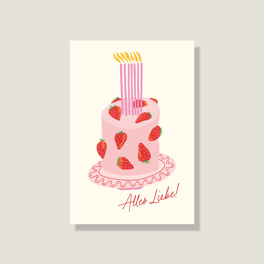 Postkarte 'Erdbeertorte'