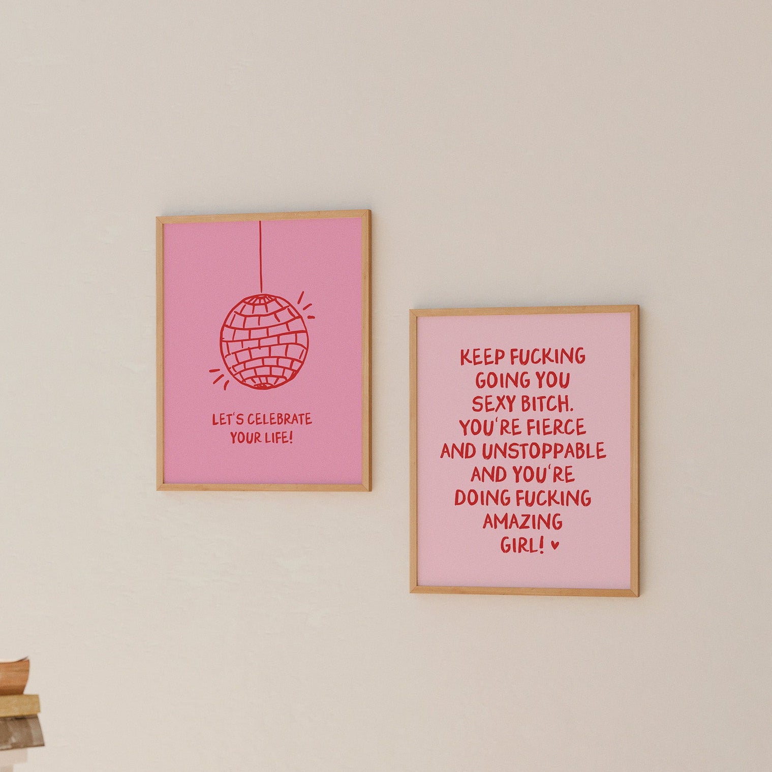 Verspieltes Poster in Rosa – moderner Art Print als Geschenkidee