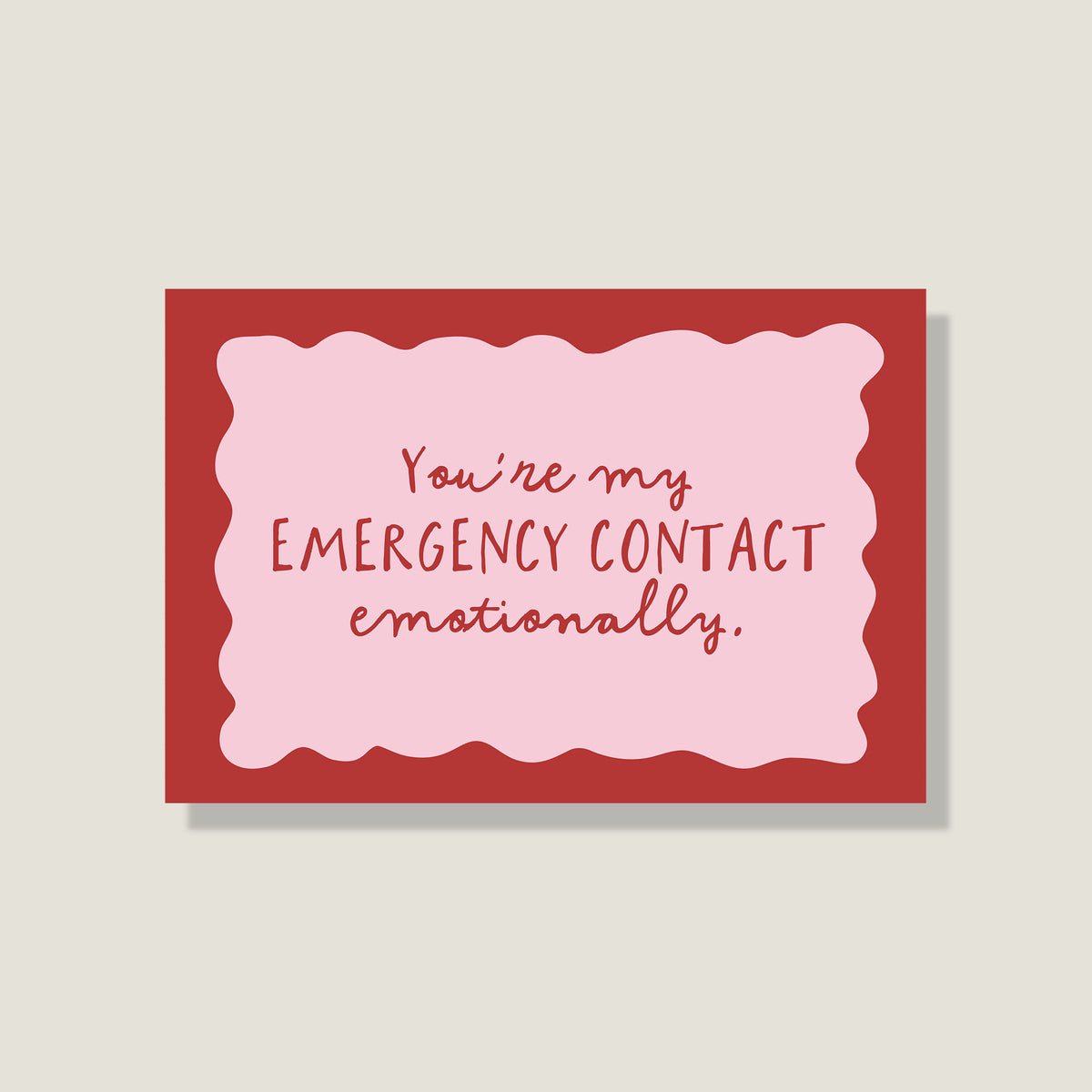 Postkarte 'Emergency contact'