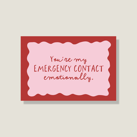 Postkarte 'Emergency contact'