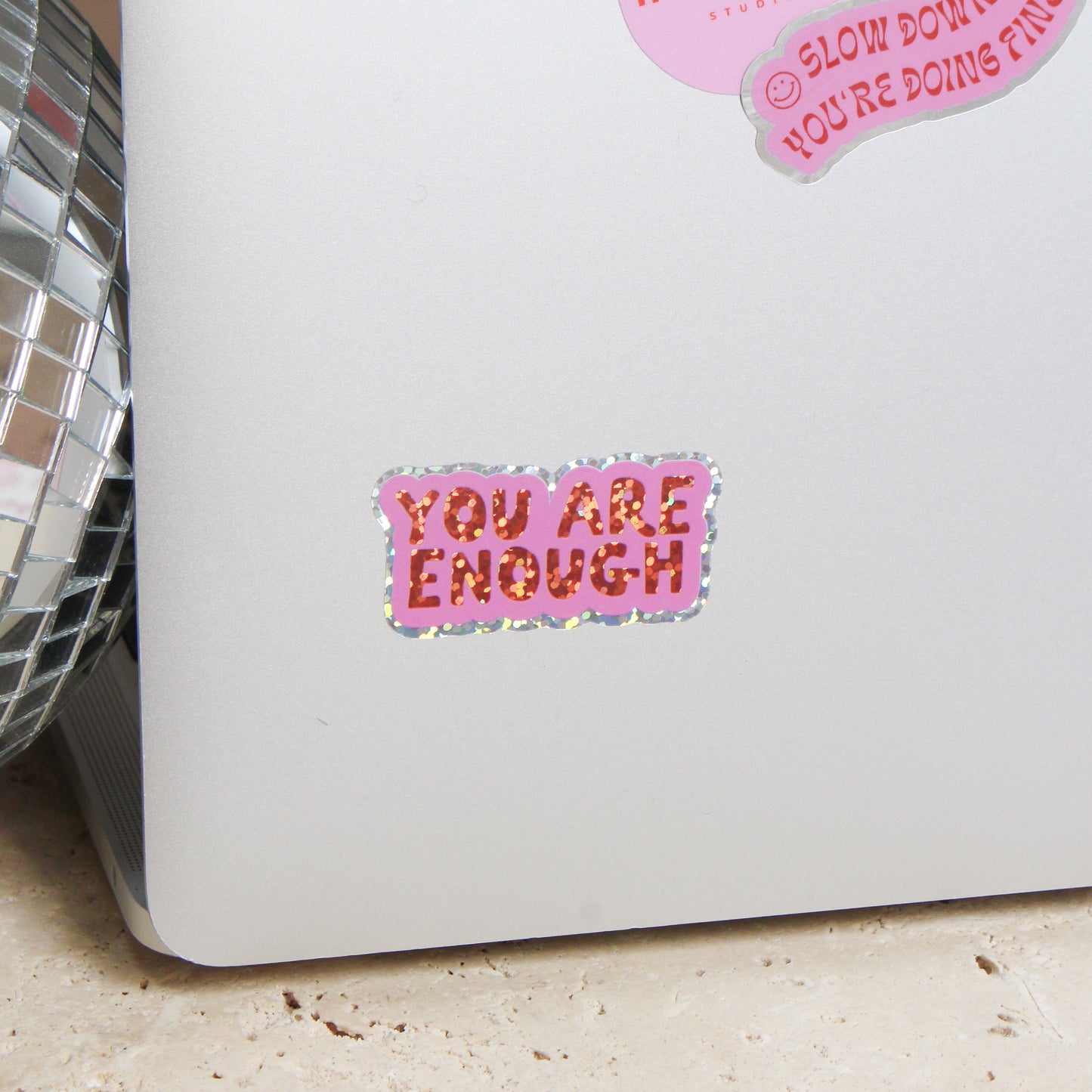 Glitzer Sticker 'You are enough'