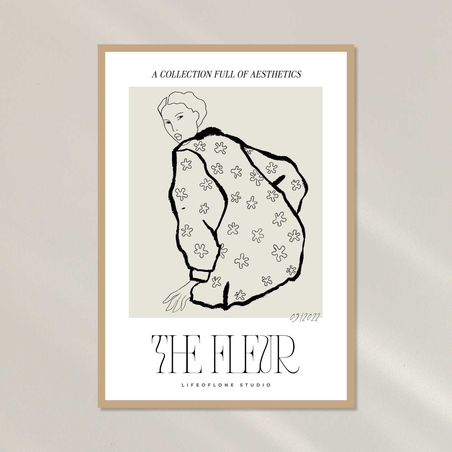 Handgedrucktes Poster mit minimalistischem Design – nachhaltiger Kunstdruck aus dem Lifeoflone Studio