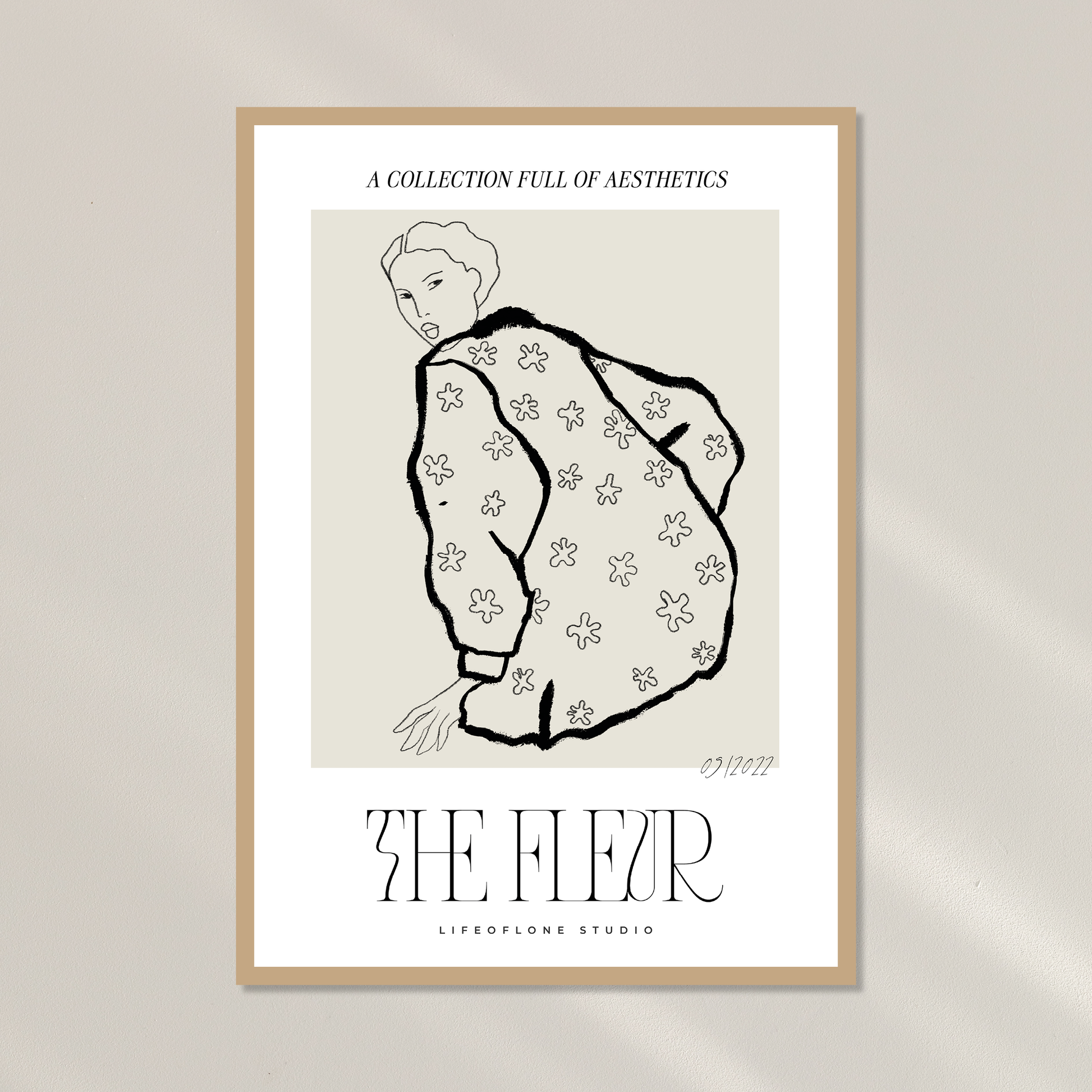 Handgedrucktes Poster mit minimalistischem Design – nachhaltiger Kunstdruck aus dem Lifeoflone Studio