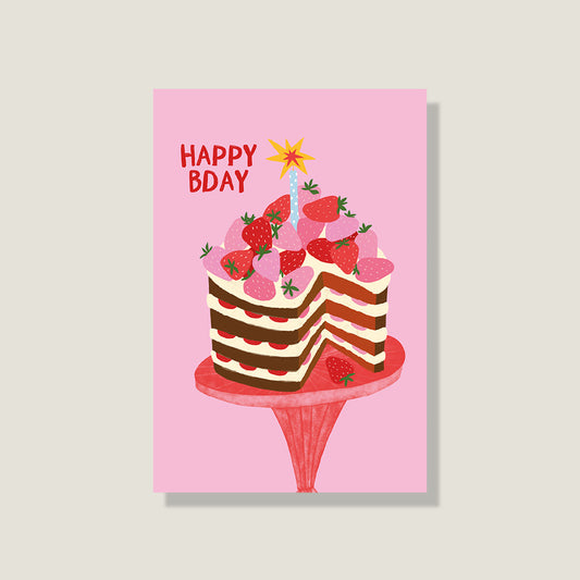 Postkarte 'Happy bday'