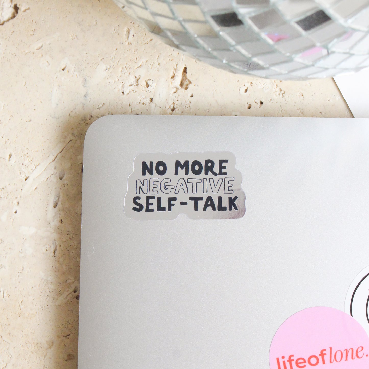 Spiegel Sticker 'No more negative self-talk'