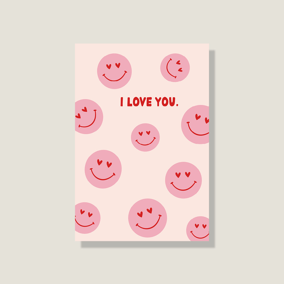Postkarte 'I love you' - Smileys