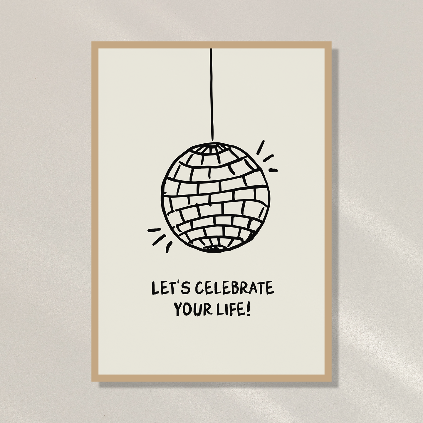 Poster 'Let's celebrate' in beige