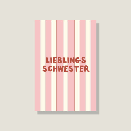 Postkarte 'Lieblingsschwester'