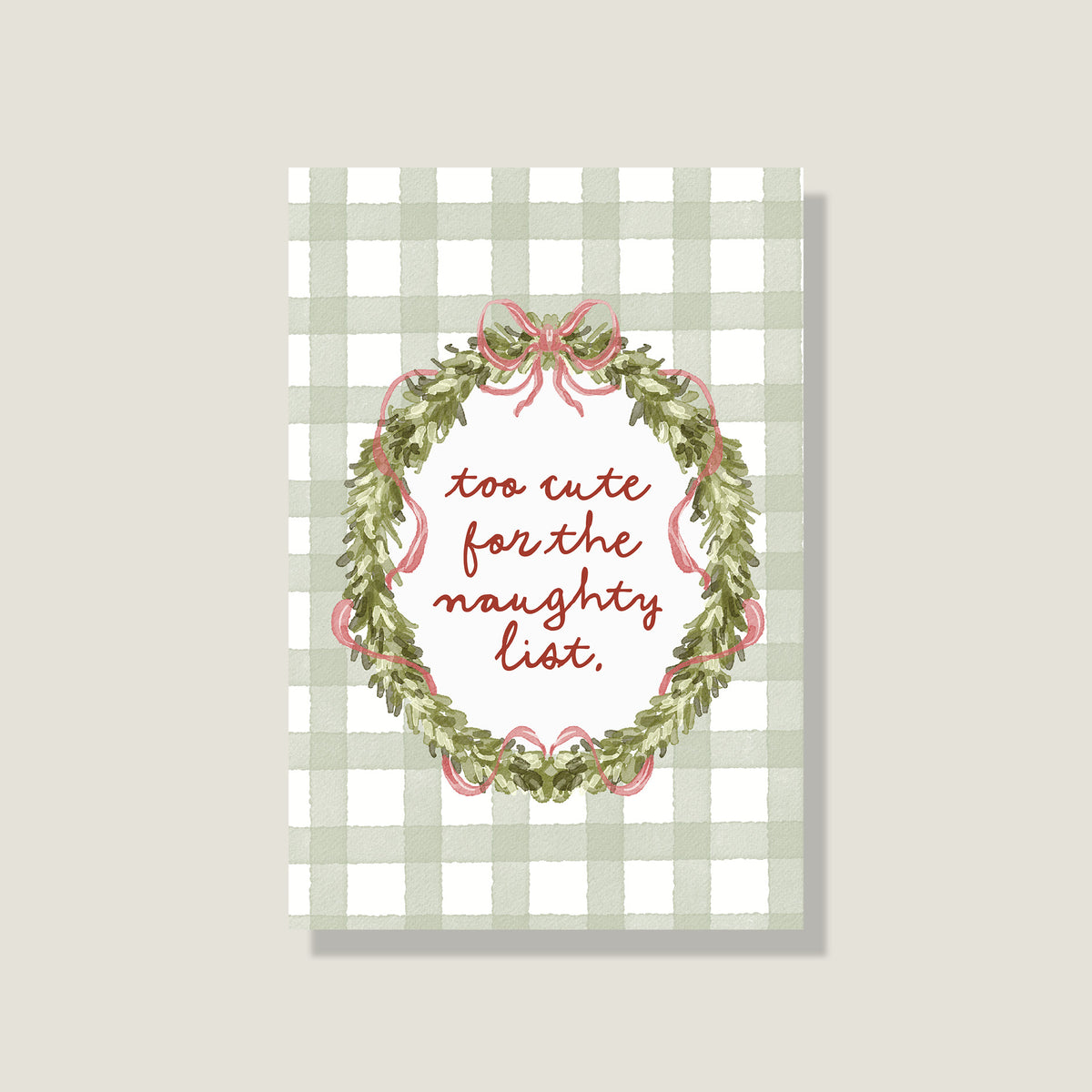 Postkarte 'Too cute for the naughty list'