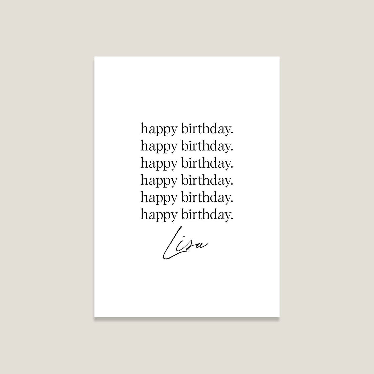 Postkarte 'Happy birthday' - personalisiert