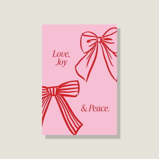 Postkarte 'Love, Joy & Peace'