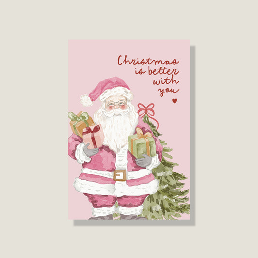 Postkarte 'Christmas is better with you'