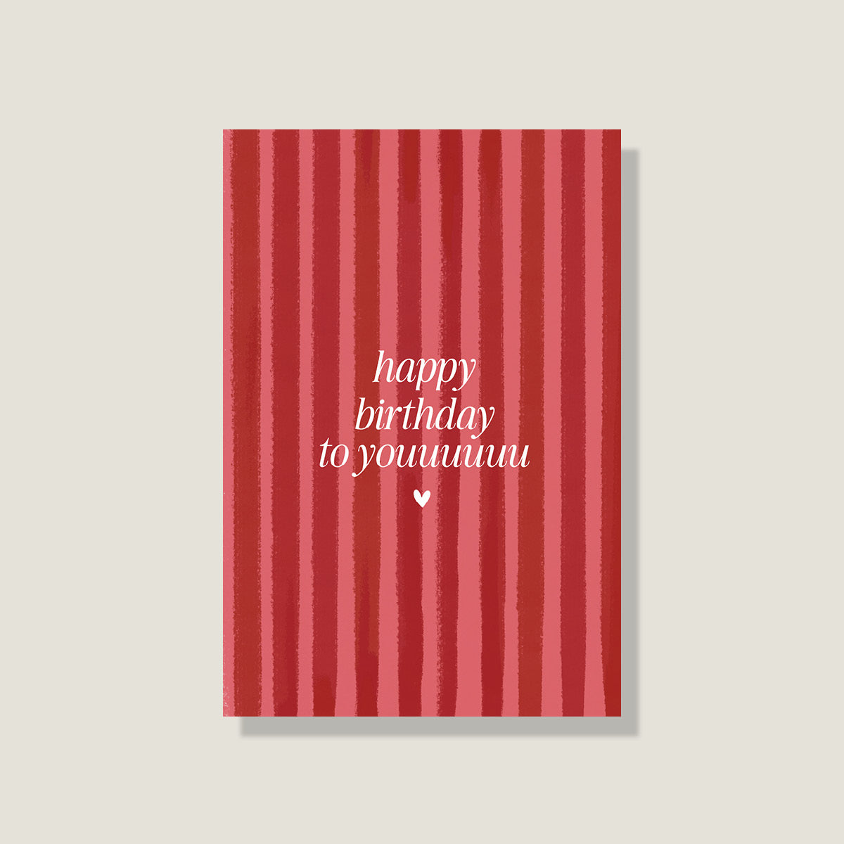 Rot gestreifte handgemachte Postkarte mit happy birthday 