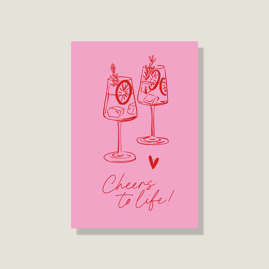 Postkarte 'Cheers to life'