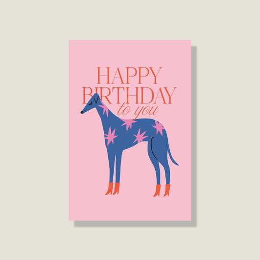 Postkarte 'Happy Birthday' - Windhund Edition