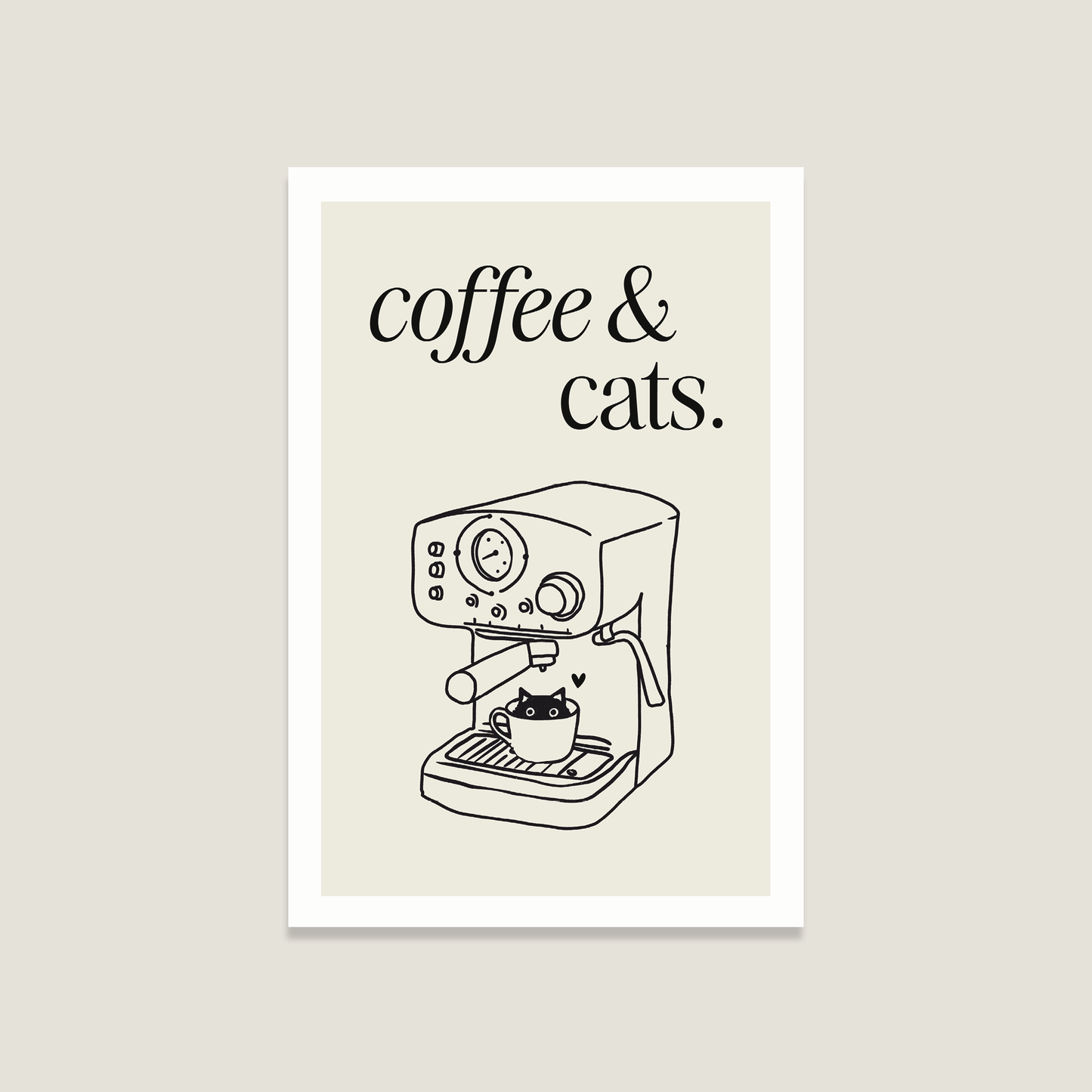 Postkarte 'Coffee & Cats'