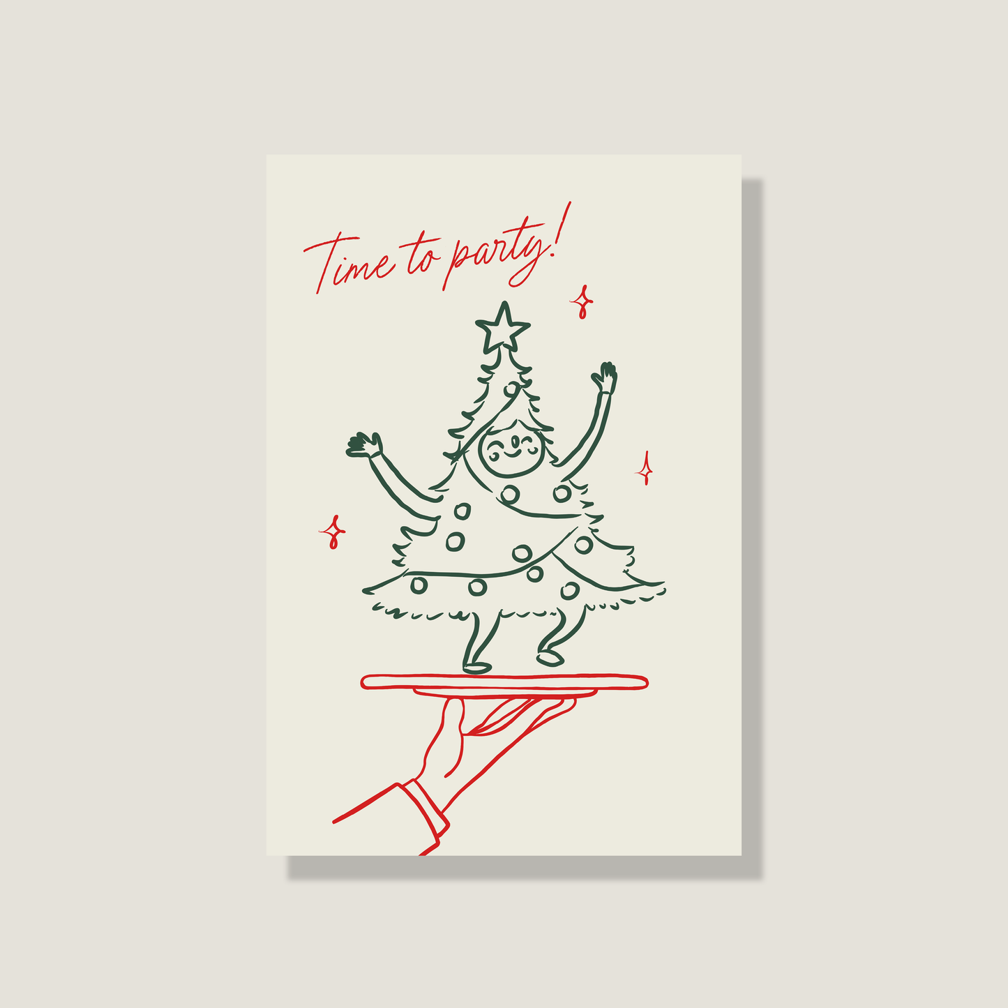 Postkarte 'Party Christmastree'