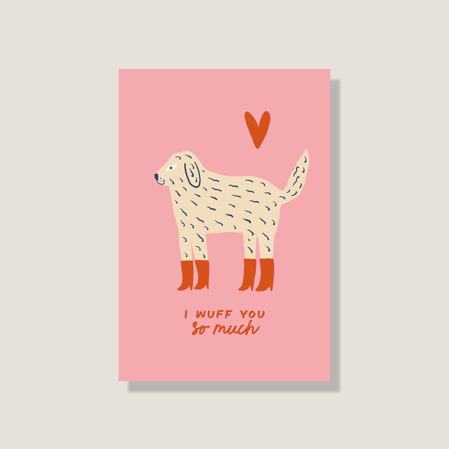Postkarte 'Wuff you sm'