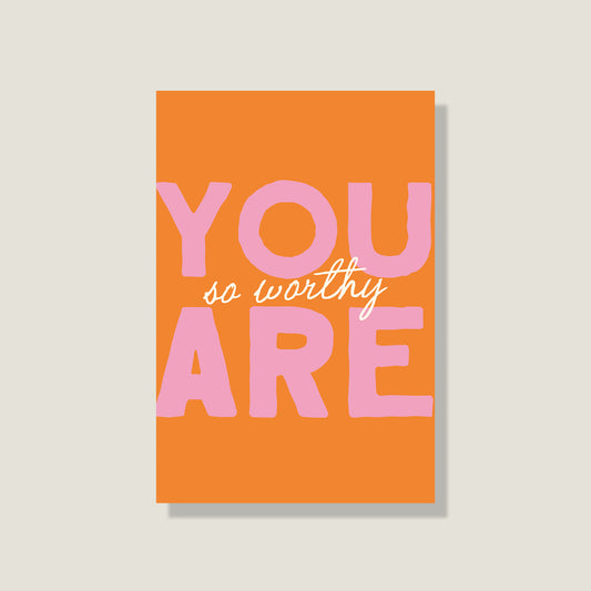 Postkarte 'So worthy'