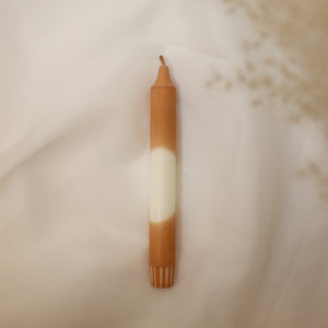 Handmade Dip Dye Kerze, beige