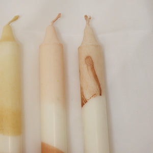 Handmade Dip Dye Kerze, beige